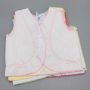 Set of 5 Baby Vintage Sleeveless Button Up Infant Boy Vests Shirts